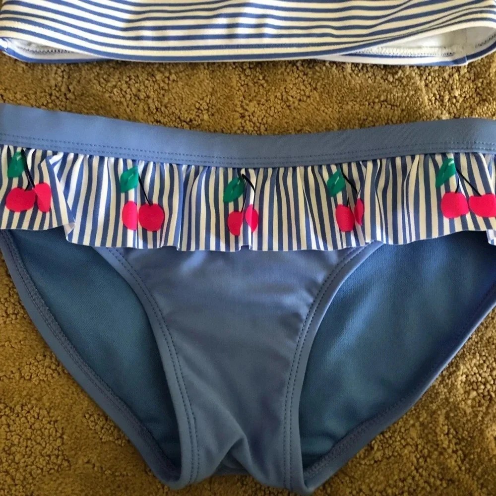 Cat & jack 2020 m swim bikini blue cherry stripe